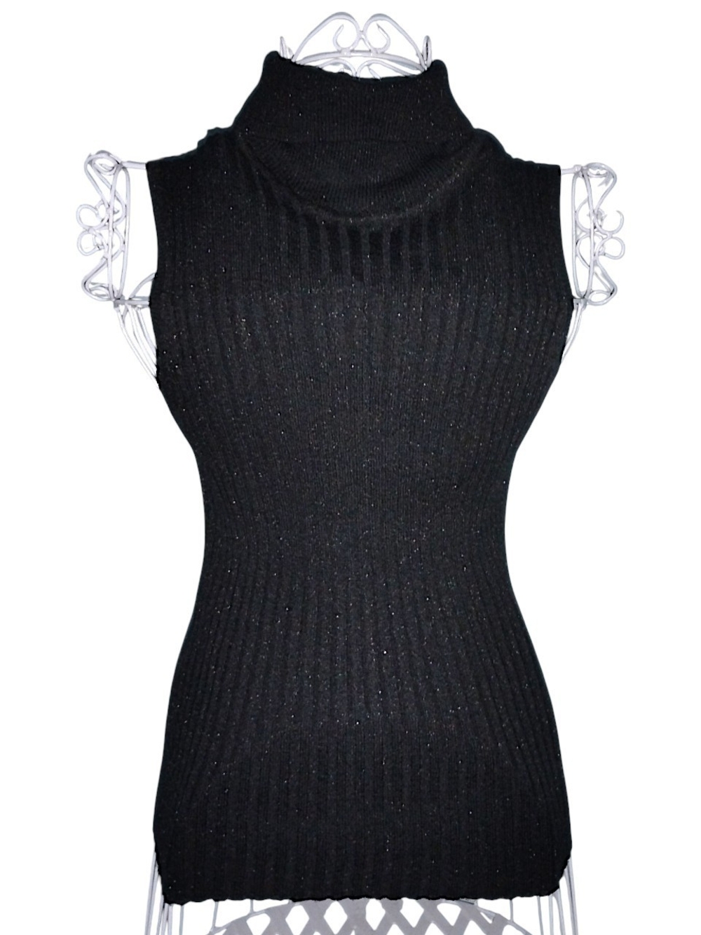 90s Black Turtleneck Sweater Sparkly